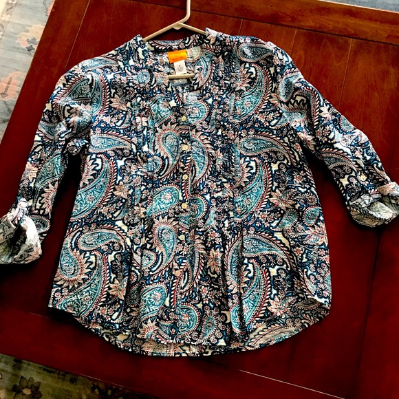Ruby Rd. Paisley Button Down Shirt - Picture 1 of 5